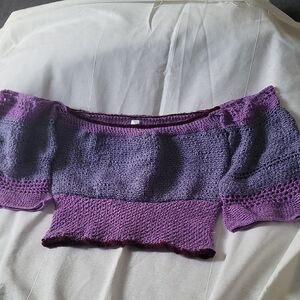 Purple Off-Shoulder Women's Blouse